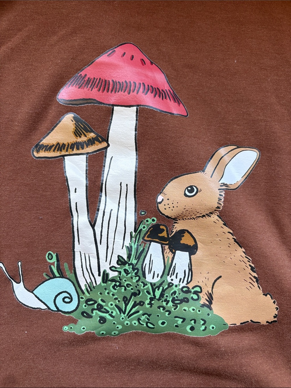 Dwelling/Little & Lively 'Whimsical Rabbit' Brown Crewneck Bamboo Fleece - Picture 4 of 7